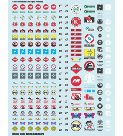 Heavy Gear Arena Sponsors Decals Sheet