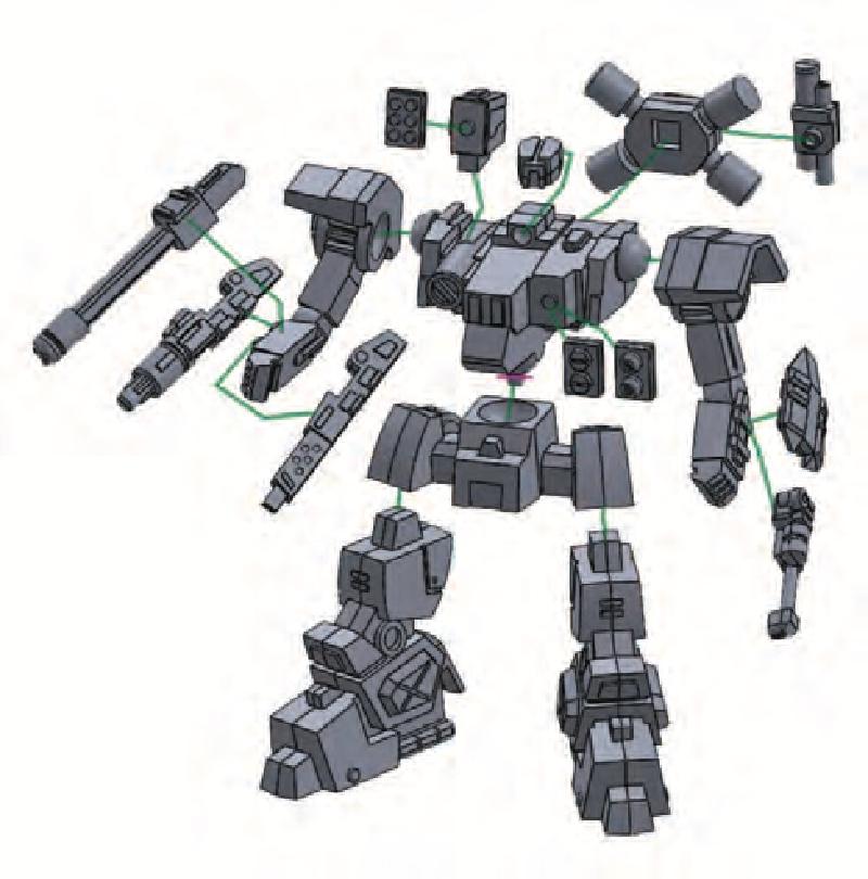 F2-19 Battleframe Exploded Parts View