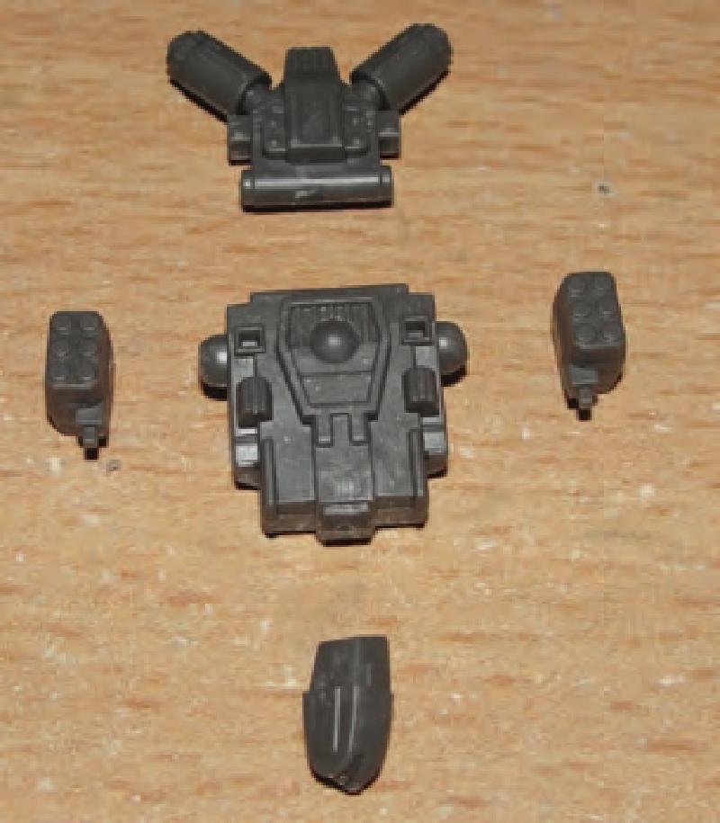 Clip & clean torso/v-engine/head/MRP parts and dry fit them with head in desired pose.